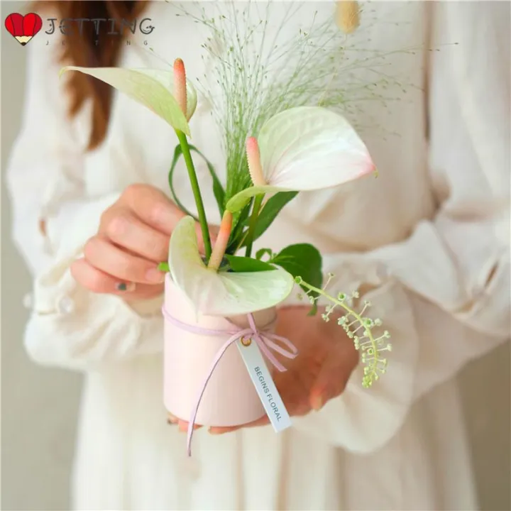 Mini Flowers Box Cylindrical Packaging Flower Paper Box Bouquet ...