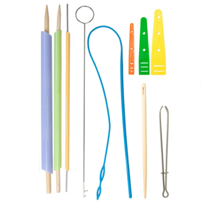 Fabric Tube Turning and Threading Tool Set Drawstring Threader Tool Set Sewing Loop Kit Includes Drawstring Threader As Shown Plastic+Metal