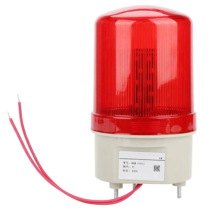 Industrial Flashing Sound Alarm Light,BEM-1101J 220V Red LED Warning Lights Acousto-Optic Alarm System Rotating Light Emergency LED Strobe