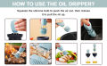 Glass Olive Oil Multi-Use Dispenser Bottle with Silicone Brush and Dropper, 2-in-1 Measuring Oil Dispenser for Kitchen and Cooking, Frying, Baking, BBQ Pancake, Air Fryer. 