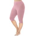 SASA Women Plus Size  Pure Cotton High Waist 4-Way Three QuarterLegging 1-Pack Fancy Pink Color. 