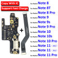 For Xiaomi Redmi Note 7 8 8T 9 9S 10 10S 11 12 Pro Plus 4G 5G Dock Connector USB Charger Charging Port Mainboard Main Flex Cable. 