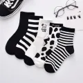 5Pairs/Lot Cow Bear Print Women Short Socks Cute Cartoon Girls Ankle Sock Spring Autumn Fashion Casual Female Sokken Korean Sox. 