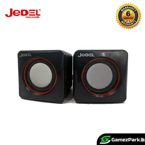 Jedel CK4 Mini USB Powered Stereo PC Computer Speakers Black/Red (2x3W)