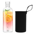 【HOT】 750Ml Large Capacity Glass Water Bottle With Time Marker Cover For Water Drink Transparent Milk Juice Simple Cup Birthday Gift. 