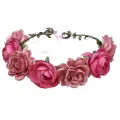 Elegant Hair Flower Crown Trendy Handmade Delicate Wedding Party Hair Wreath Headband Cloth Girls Cloth Flower Headband for Wedding Party Festival Photoshoot  Wear. 