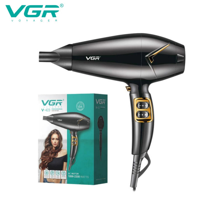 VGR V-423 Professional Quality Hair Dryer 2 Speeds and 3 Heat Setting Independ Cool Shot 1800-2200W