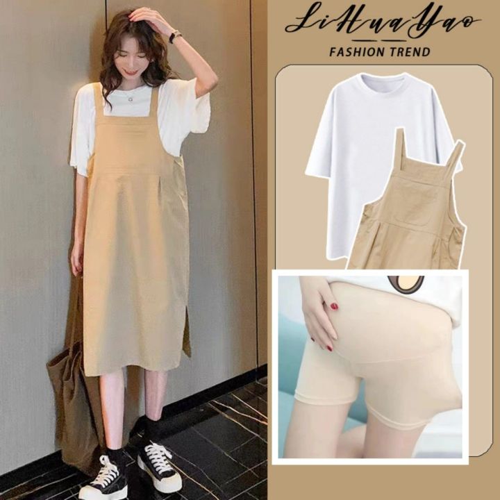 Maternity Dress Summer Wear Suit Korean Trendy Mom Casual Outdoor