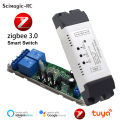 Tuya Zigbee Smart Switch Remote Control 1ch 2ch 4ch Zigbee Relay Module 12V 24V 220V Dry Contact for Motor Garage Alexa. 