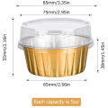 Dessert Cups With Lids Gold Aluminum Foil Baking Cups Holders Cupcake Bake Utility Ramekin Clear Pudding Cups. 