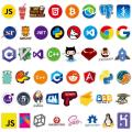 20/40pcs Programming Stickers Languages Internet Icon Logo Stickers for Laptop Scrapbook Journal Kids Girls Boys Stickers. 