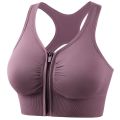 Women Zip Front Sports Bras Push Up Yoga Underwear Vest Wireless Post-Surgery Bra Active Yoga Gym Workout Top Plus Size. 