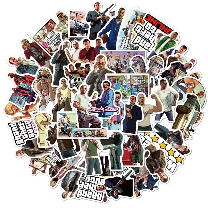 20/40pcs%20GTA%205%20Game%20Stickers%20Grand%20Theft%20Auto%20Logo%20Stickers%20for%20Laptop%20Scrapbook%20Journal%20Kids%20Girls%20Boys%20Stickers%20-%20Image%202