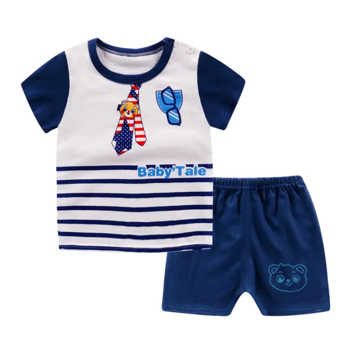 bellylady%202pcs/set%20Boys%20irls%20Soft%20Cotton%20Short%20Sleeves%20Shirt%20+%20Shorts%20Suit%20e%20Wear%20-%20Image%205