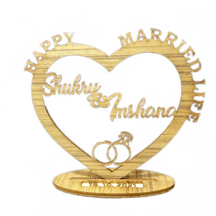 Customized Wooden Gift With Your Name & Wishes For Happy Married life gift anniversary Gift wedding gift lover gift valentine gift