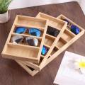 Glasses Display Case Wood Eyeglasses Frame Stand for Desktop Compartments. 