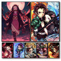 A4 Sized Poster Demon Slayer Japanese Anime Manga Wall Posters PVC Framed Wall Decors. 