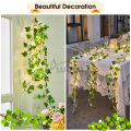 Auoyo 2M / 5M Fake Vines with 20 / 50 LED  Outdoor String Lights Artificial Plants Patio Decor Hanging Fake Ivy Greenery Garland Plants Fake Leaves For Balcony Decor / Outdoor Wall Decor / Garden Decor / Party. 