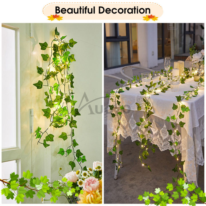 Auoyo%202M%20/%205M%20Fake%20Vines%20with%2020%20/%2050%20LED%20%20Outdoor%20String%20Lights%20Artificial%20Plants%20Patio%20Decor%20Hanging%20Fake%20Ivy%20Greenery%20Garland%20Plants%20Fake%20Leaves%20For%20Balcony%20Decor%20/%20Outdoor%20Wall%20Decor%20/%20Garden%20Decor%20/%20Party%20-%20Image%203