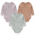 3 Pieces Unisex Solid Color Baby Girl Clothes Sets Newborn Cotton Long Sleeve Baby Boy Clothes 0-24M Baby Rompers Active. 