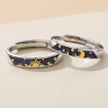 Fashion Couple Rings Sun Moon Open Adjustable Light Luxury Finger Ring For Women Jewelry Accessories Birthday Gift. 