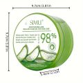300g SIMU® Aloe Vera Gel - 10.58oz, Soothing & Moisturizing Daily Skin Care, Non-Greasy, Alcohol-Free, for All Skin Types, Men & Women, Ideal for Post-Sun Care with Natural Aloe Leaf Design Container. 
