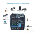 Portable 4-Channel BT Sound Mixing Console Digital Audio Mixer Built-in Reverb Effects for Recording DJ Network Live Broadcast. 