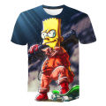 Simpsons T-Shirts Cartoon Anime Simpson 3D Print Streetwear Men Women Fashion Oversized T Shirt Kids Boys Girls Tees Tops. 