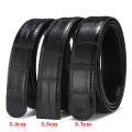 Jeans Accessories Belt Buckle Versatile Groove Head Headless Leather Belt Black Belt Pin Buckle Crocodile Pattern for Office Wear Business Professionals Formal Occasions Casual Outfits Fashion. 