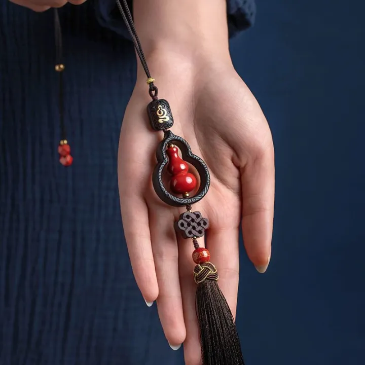 Kangning Fulu Pendant New Rearview Mirror Pendant Raw Ore Pendant Car High-End High-Content Men's and Women's Gourd Car Cinnabar