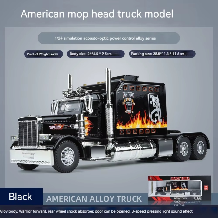 1:24%20American%20Heavy%20Diecast%20Models%20Truck%20Trailer%20Head%20Alloy%20Collectible%20Diecast%20Vehicles%20with%20Lights%20and%20Sounds%20-%20Image%209