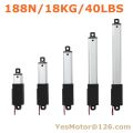 High quality 6V 12V 24V DC Micro new linear actuator DC motor 30/50/75mm 100mm 150mm stroke customized 188N force. 