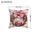 Christmas Pillowcase Vibrant Color Soft Linen Christmas Pillow Cover Fade-resistant Square Cushion for Sofa Hidden Zipper Closure Southeast Asian Buyers' Choice Durable Linen Pillowcase. 