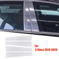 4Pcs Chrome Door Window B Pillar Bright Strip for Mercedes Benz S Class 2014-2020 Parts Exterior Window Center Post Trim Panel. 