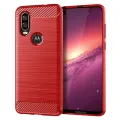 lthmy for Motorola Moto One Vision Case Carbon Fiber TPU Soft Silicone Back Cover Armor Phone Case Casing. 