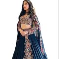 Georgette Embroidered Lehenga Women's Indian Ethnic Wear Long Skirt with Blouse Piece. 