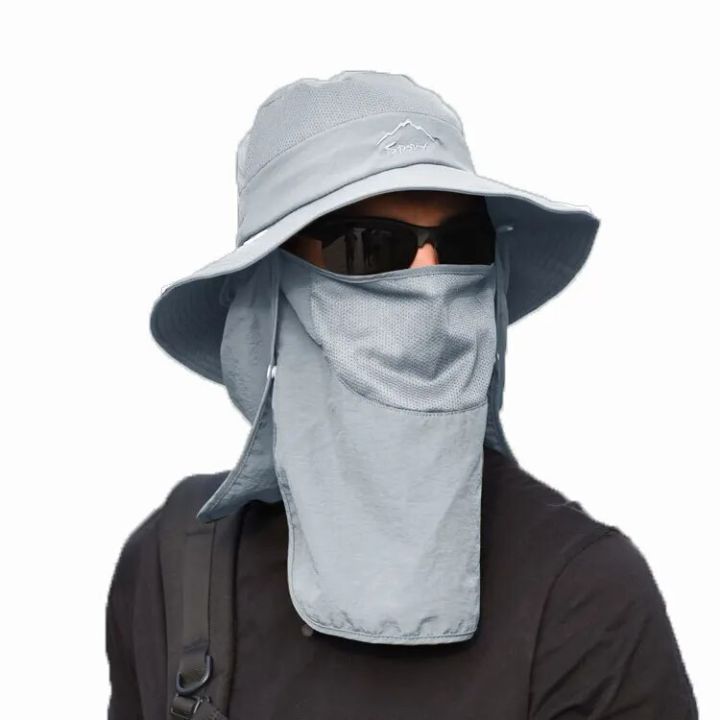 Summer%20Quick-drying%20Boonie%20Men%20Women%20Hat%20Outdoor%20Face%20Mask%20Wide%20Brim%20Bucket%20Hat%20Sun%20Protection%20Wide%20Brim%20Cap%20for%20Fishing%20Hunting%20-%20Image%202