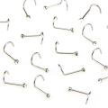20pcs/lot Stainless Steel Crystal Rhinestone Nose Studs Hooks Bar Pin Nose Rings Body Piercing Jewelry For Women. 