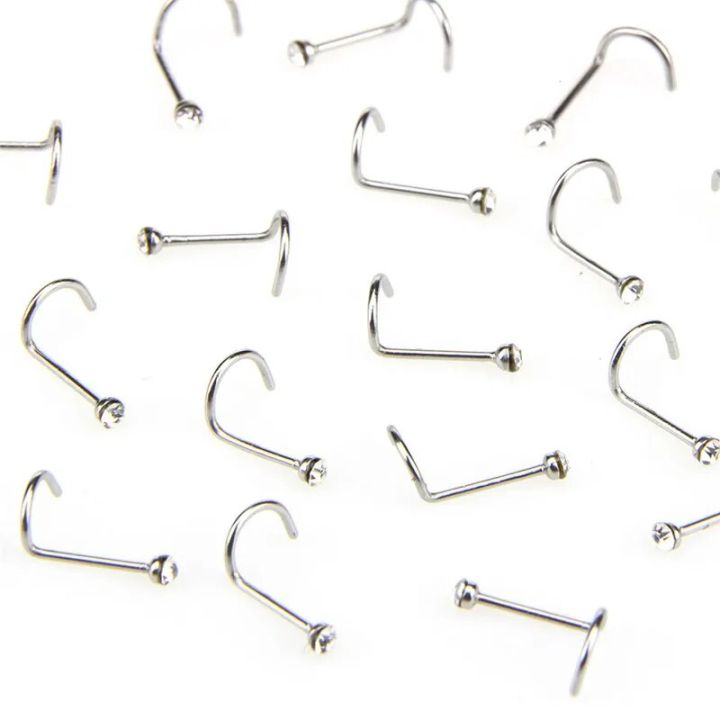 20pcs/lot%20Stainless%20Steel%20Crystal%20Rhinestone%20Nose%20Studs%20Hooks%20Bar%20Pin%20Nose%20Rings%20Body%20Piercing%20Jewelry%20For%20Women%20-%20Image%203