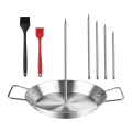 Premium Vertical Skewer for Grill & Oven - Al Pastor Stainless Steel Skewer with 5 Adjustable Spikes and Gyro Pan (6-14 Inch). 