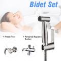 Handheld Bidet Sprayer Shattaf Cloth Diaper Toilet Sprayer Stainless Steel Brushed Bathroom Shower Bidet Spray Set EU Plug. 