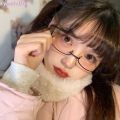 [Y] Tik Tok Influencer Same Style Lower Half Frame Glasses Female Water Drop No Lens Decoration Y. 