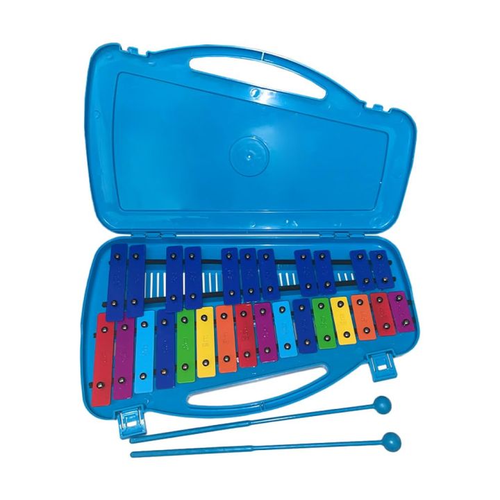 Glockenspiel with Hard Case & Beaters 27 notes DB-27K Made in Korea ISO-9001 – Xylophone métallique chromatique – Cartes de musique faciles avec 23 chansons percussion