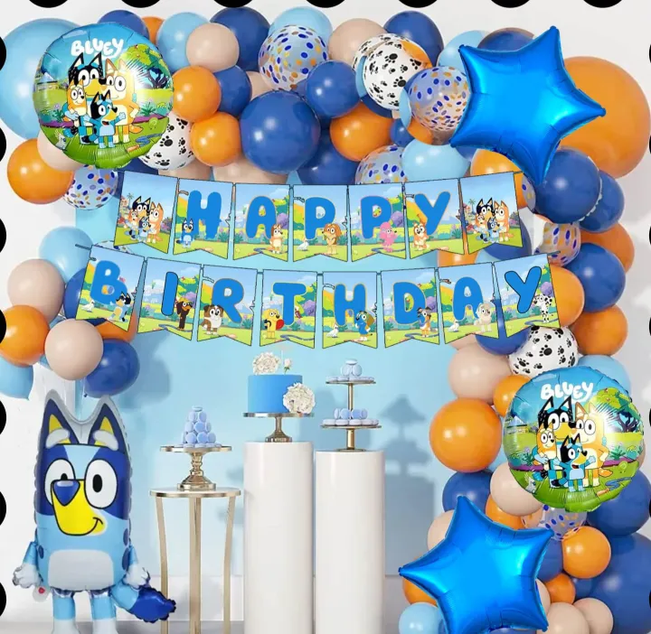 Birthday Decoration Bluey Balloon set With Banner Bluey Theme Full Set