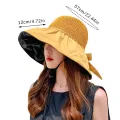 Spring Summer Hat For Women Big Wide Brim Women Bucket Hat Solid Color Foldable UV Protection Outdoor Beach Panama Cap Sun Hats Jessica. 