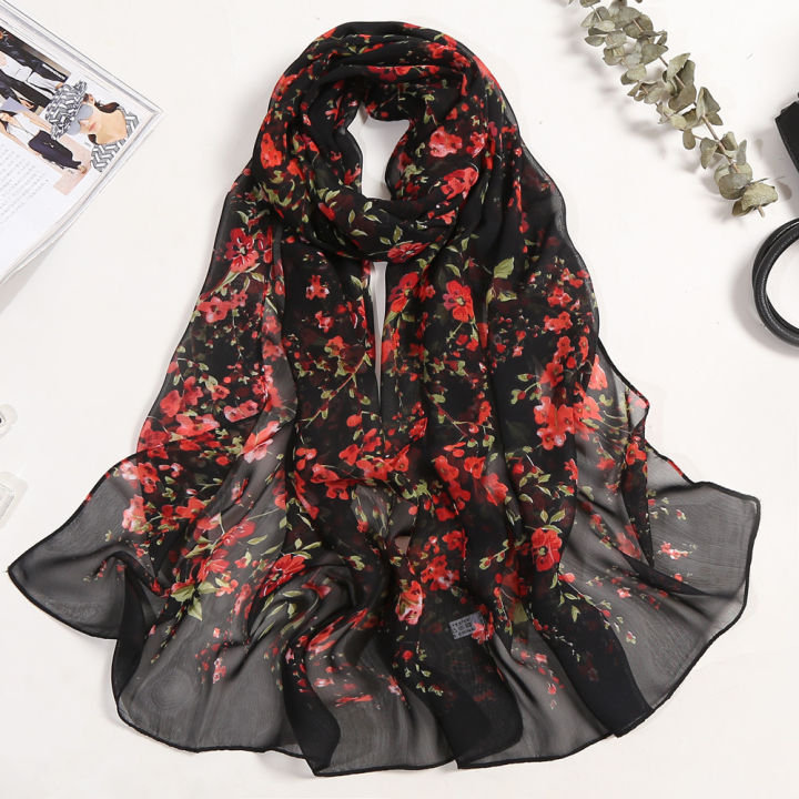 Hot%20Fashion%20Women%20Foulard%20Bandana%20Dot%20Scarf%20Chiffon%20Georgette%20Long%20Shawl%20Summer%20Scarf%20Sunscreen%20Elegant%20-%20Image%205