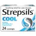 Strepsils Cool Sensation Lozenges, Soothing relief for sore throats, 24 Lozenges. 