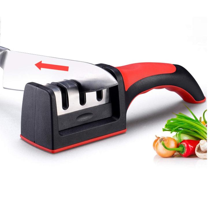 Professional 3-Stage Knife Sharpener Manual Kitchen Knife Sharpening Tool For all Knives