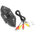 Audio Video Av Rca Switch Splitter Selector 3 To 1 Rca Composite Av Cable For Dvd Stb Tv Player Xbox Ps2. 