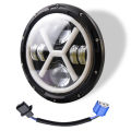 500W 7 Inch Round Angel Eye LED Headlight 30000LM with Hi/Lo Beam DRL Amber Halo Ring for JEEP Wrangler JK TJ LJ. 